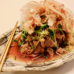 豆苗と和牛のオリーブオイル掛けの作り方_完成