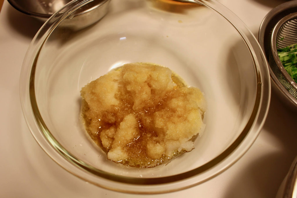 豆苗と和牛のオリーブオイル掛けの作り方_5