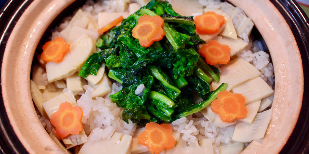 筍と菜の花のオリーブ炒め御飯_完成