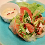 チョリソとクリームチーズ、レタスの生春巻き_完成