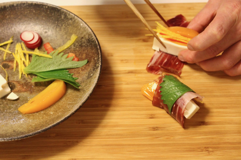 代白柿と生ハムのサラダ_2