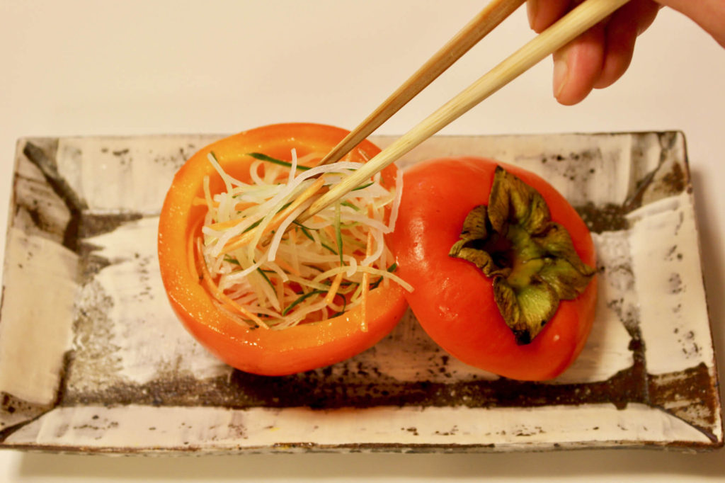 代白柿と生ハムのサラダ_4