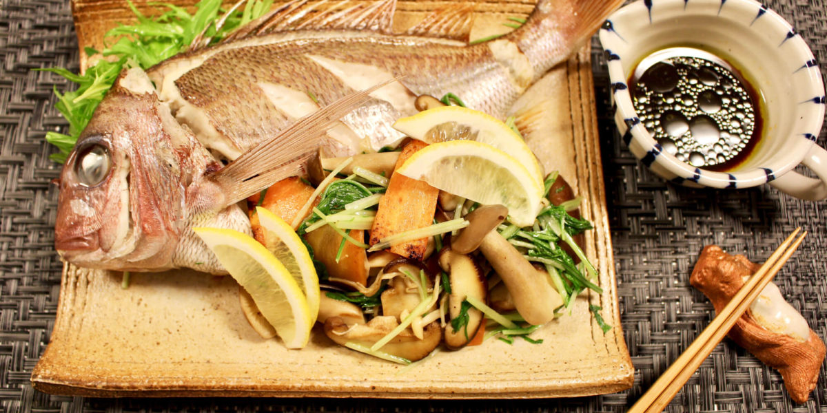 真鯛ときのこのオリーブオイル焼き_完成