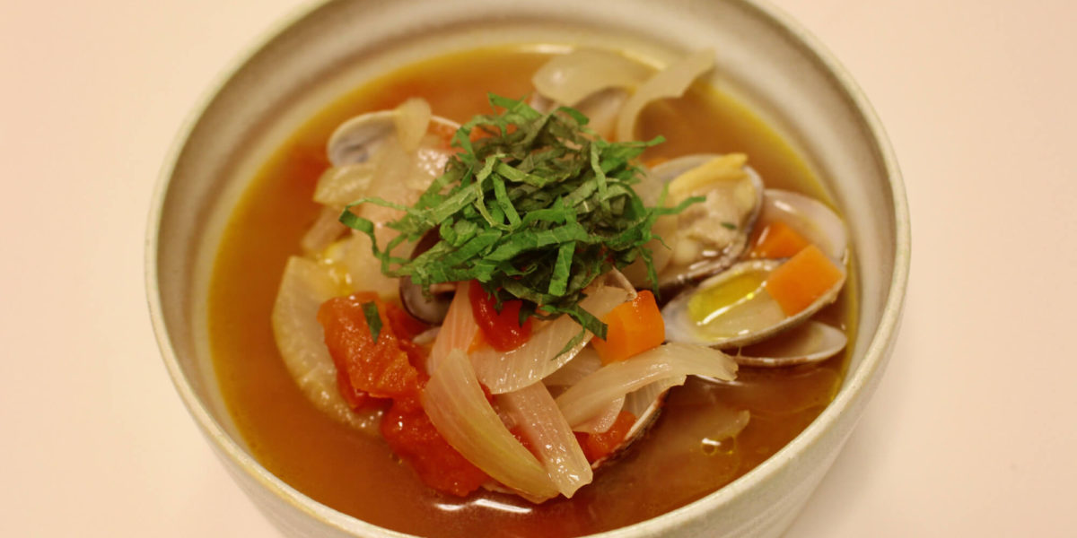 トマトとアサリのオニオンスープ_完成