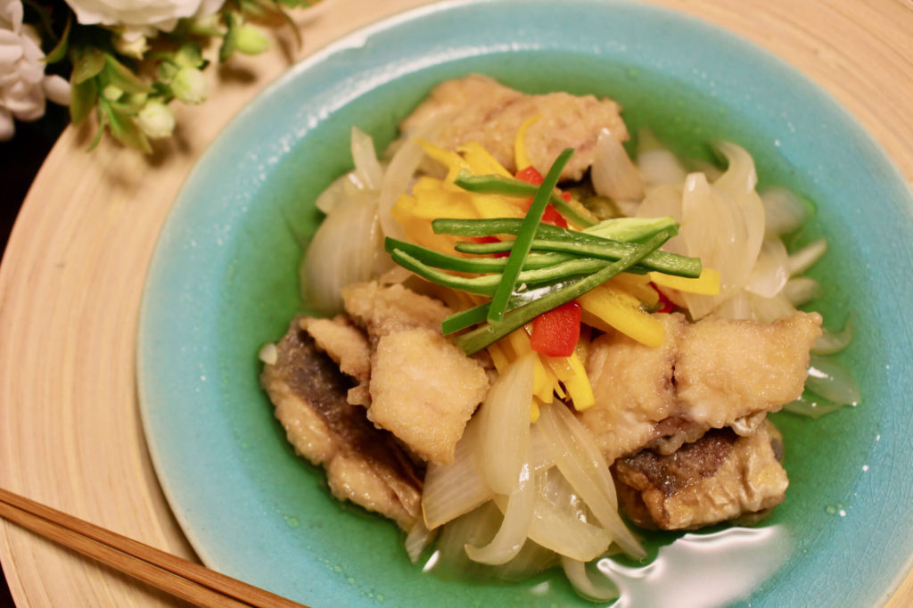 鯵のオリーブオイル焼き和風マリネの作り方_完成