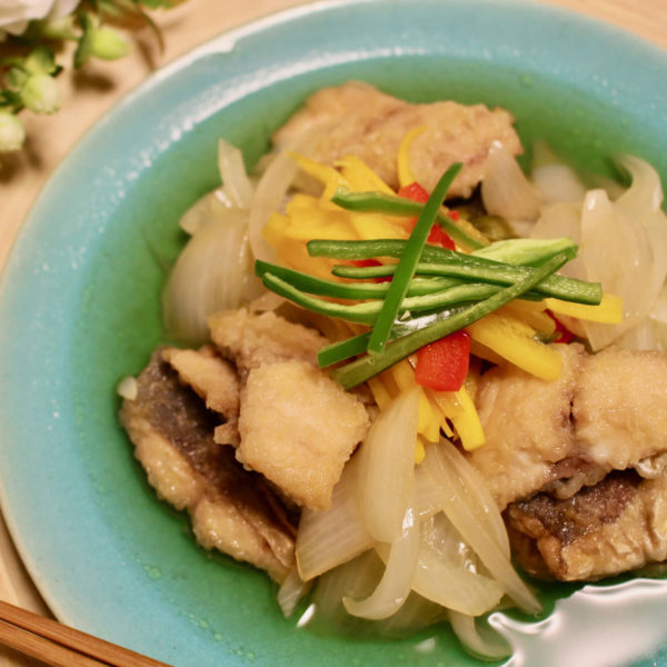 【レシピ】鯵のオリーブオイル焼き和風マリネ