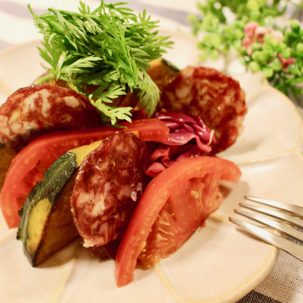 【レシピ】サルチチョン・イベリコ・ベジョータと栗カボチャ、紫キャベツのマリネ