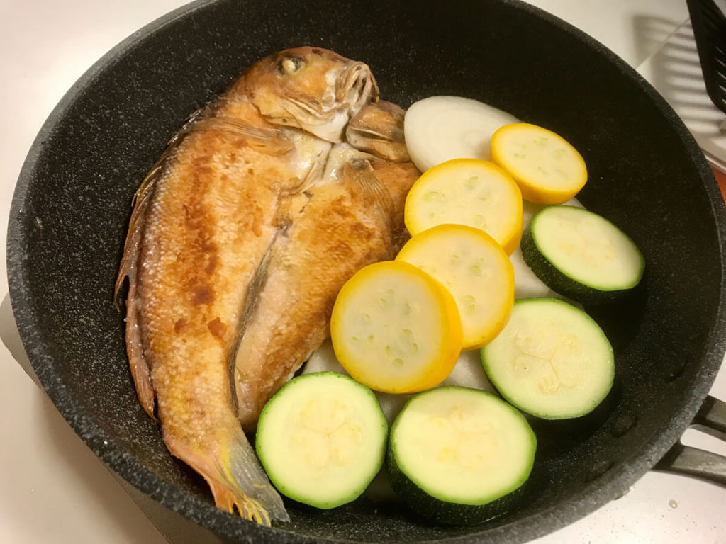 鯛のオリーブソテー　玉ねぎ・ズッキーニ添えのレシピ_5
