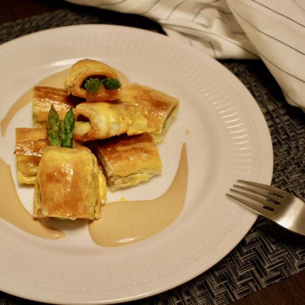 【レシピ】アスパラのチョリソ・イベリコ・ベジョータ、パイ包み焼き