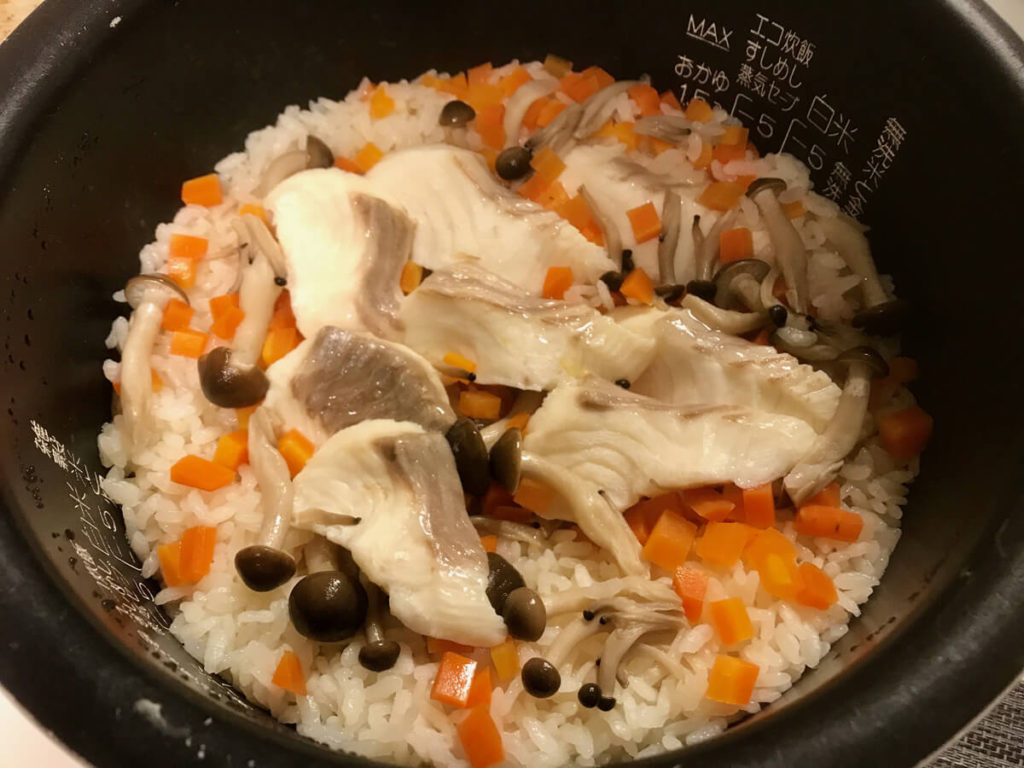 真鯛と菊花のご飯、オリーブオイル風味のレシピ_4