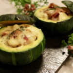 生ハム、坊ちゃんかぼちゃのマカロニグラタンのレシピ_完成