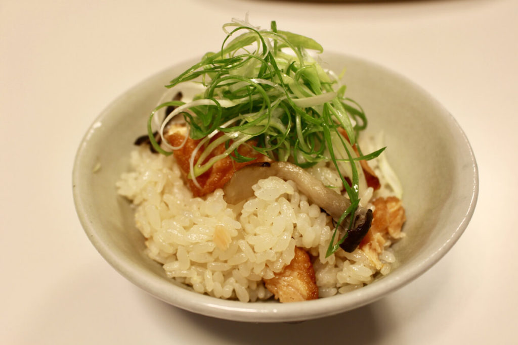 秋鮭と平茸の炊き込みご飯のレシピ_完成