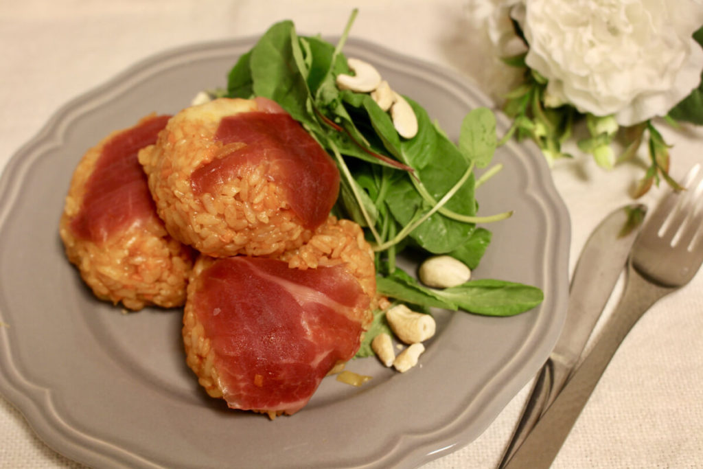 生ハムライスボールのレシピ_完成