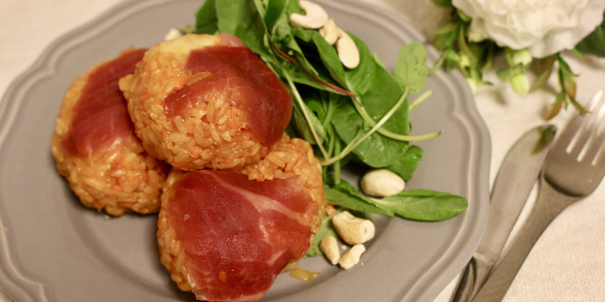 生ハムライスボールのレシピ_完成