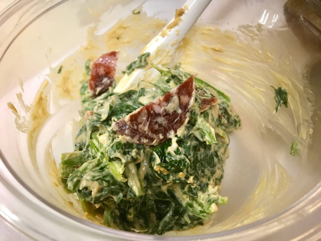 生ハムとほうれん草の胡麻クリーム和えのレシピ_4