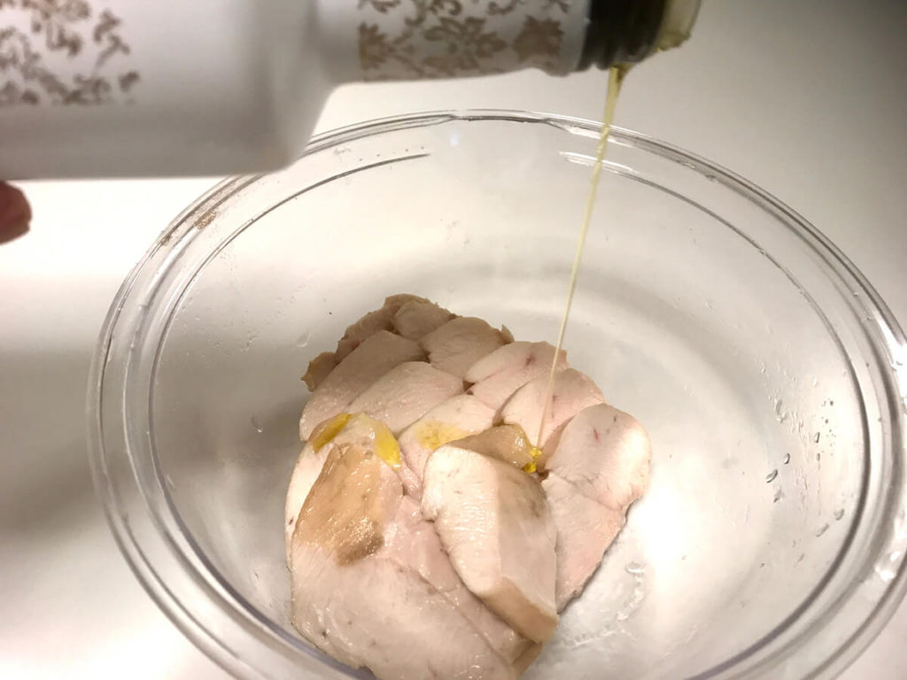 鶏胸肉の低温調理　オリーブオイルサラダのレシピ_5