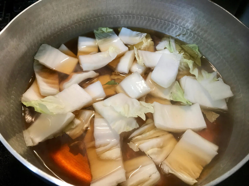 白菜の炊いたんと生ハムのレシピ_2