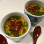 餅入り茶碗蒸し チョリソと菜の花の餡_完成