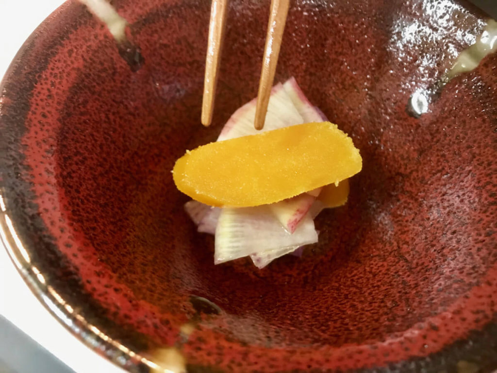 赤大根と紫大根のからすみサラダのレシピ_5