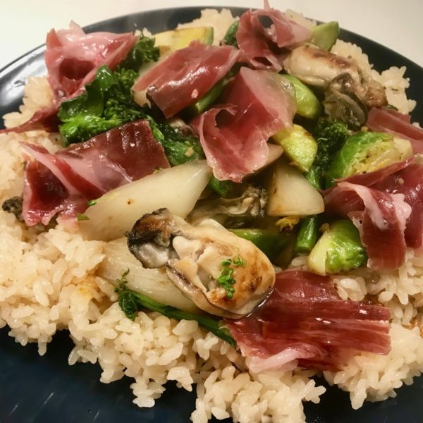 【レシピ】生ハムとオリーブオイル香る牡蠣ご飯