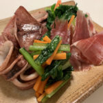 生ハム・スルメイカ・小松菜の炒め物のレシピ_完成