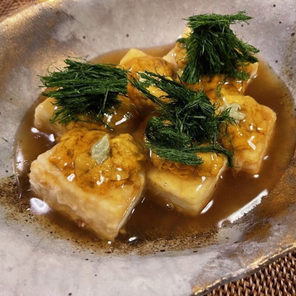 【レシピ】うに揚げ出し豆腐　美味出汁餡