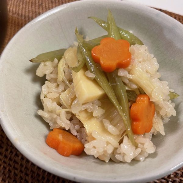 【レシピ】筍と蕗のおこわ