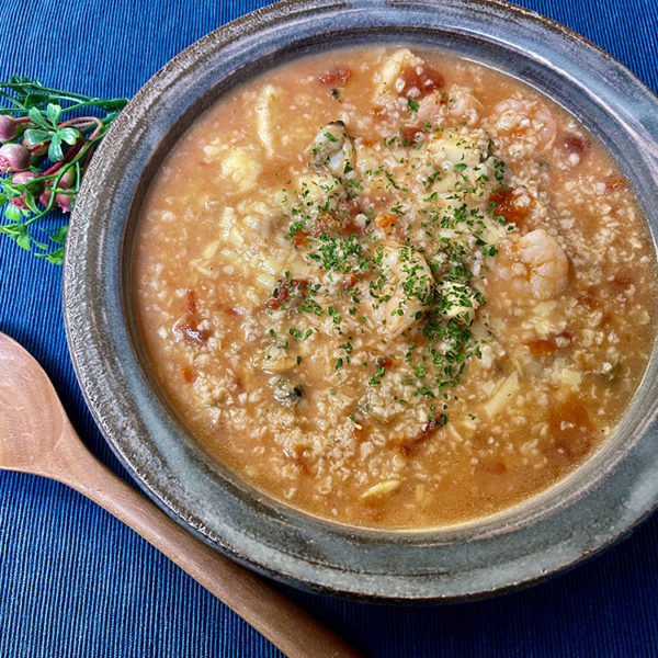 【レシピ】オリーブ香るオートミールトマトリゾット